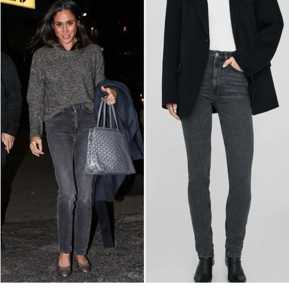 Anine Bing Charcoal Straight Leg Jeans